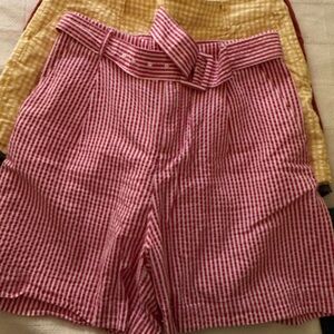 Pink and White Gingham Shorts